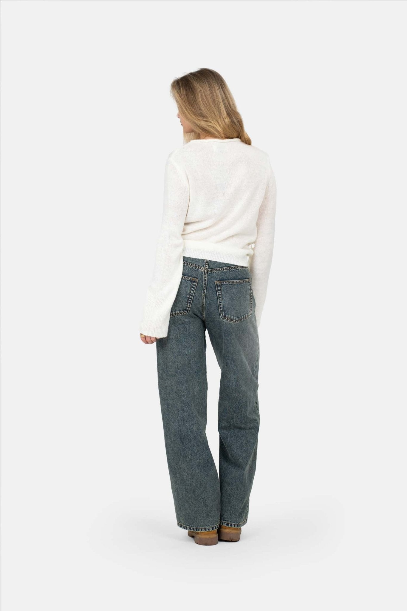 Asymmetrisk Cardigan Cremehvid | Skagen - clothing.dk
